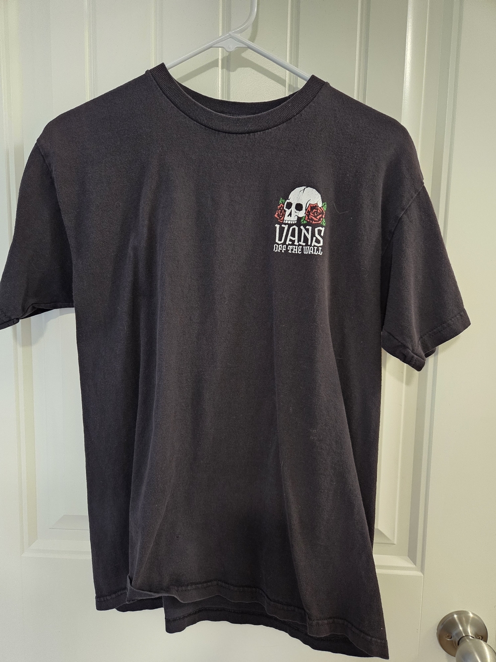 Vans Black Short-Sleeve Skull & Roses Logo Tee